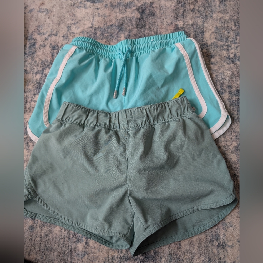 2 Pairs Girl's Athletic Shorts With Lining Size 7-8 Old Navy Champion